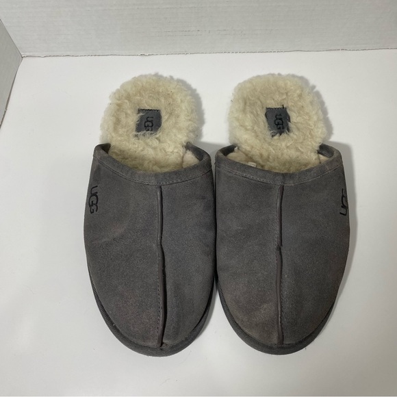 Ugg Men's Scuff Suede Grey Slippers Size 10 - Picture 6 of 10